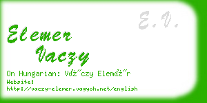 elemer vaczy business card